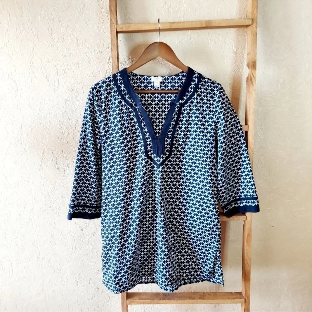 J. CREW Print Tunic Top